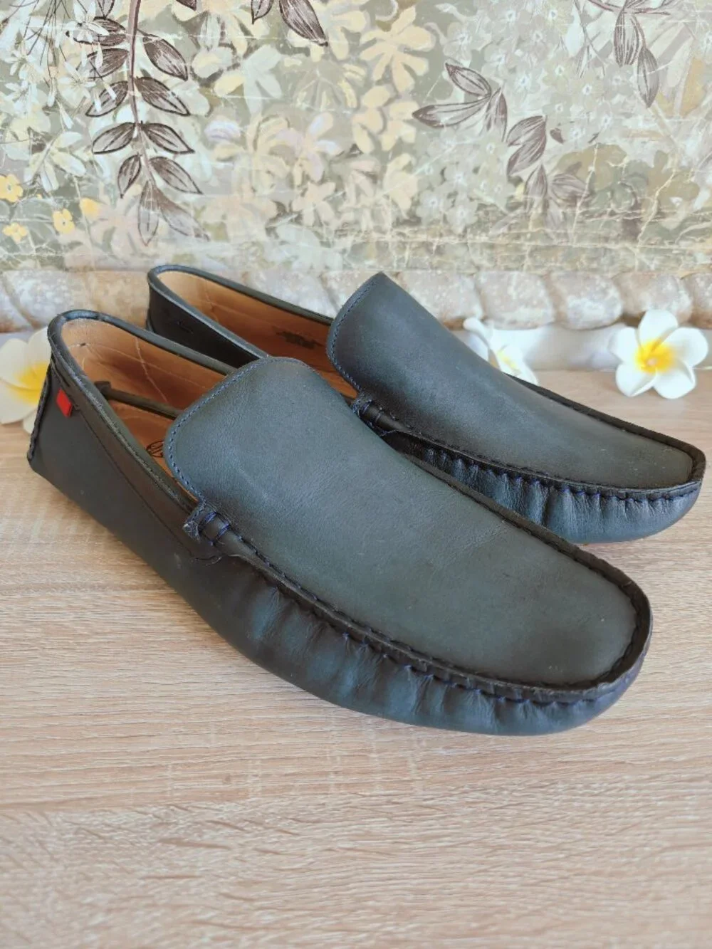 Marc Joseph New York Ovington Ct Leather Driving Loafers in Navy Nappa Sz 10.5